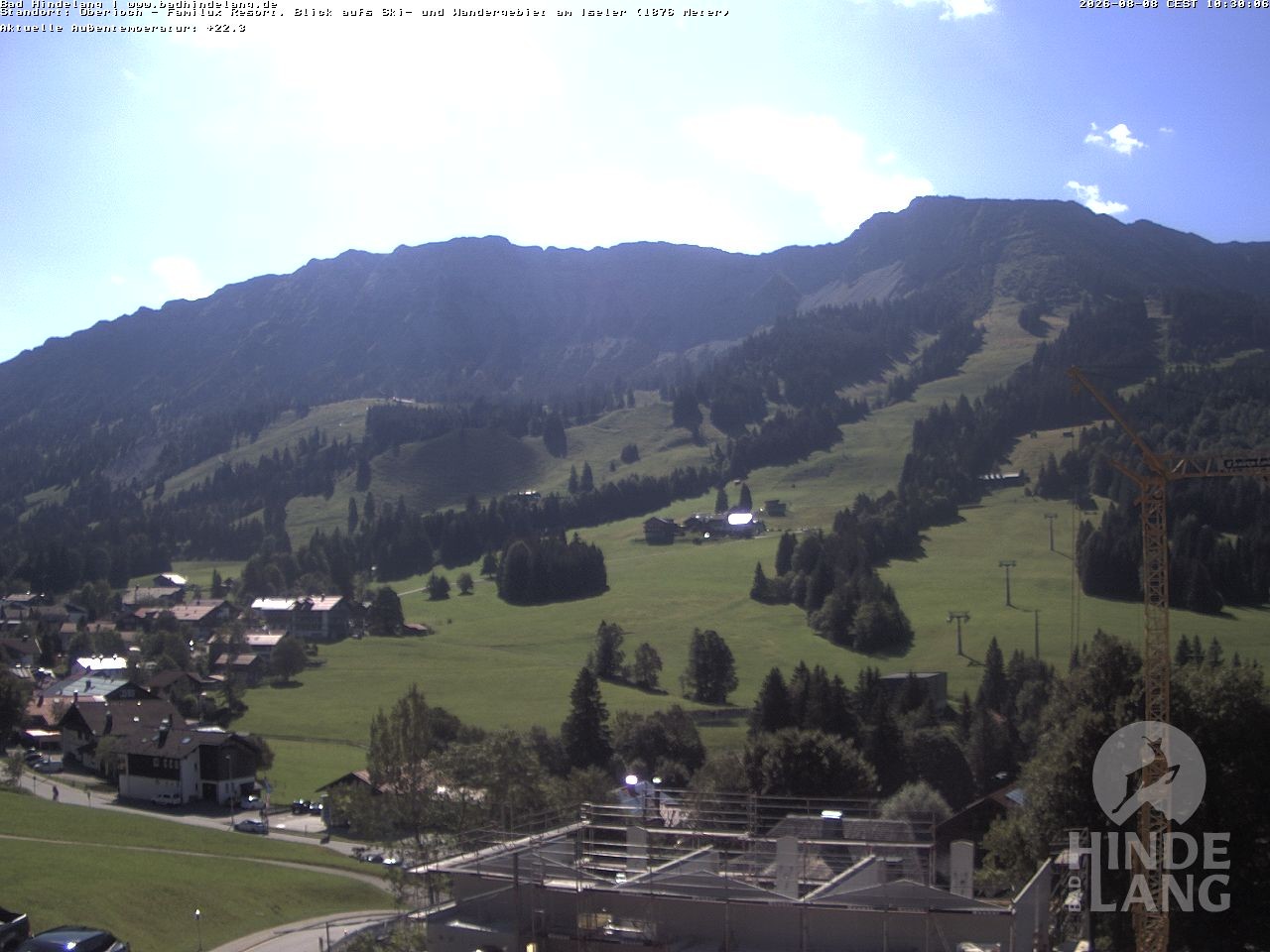 Archiv Foto Webcam Sicht vom Kinderhotel Oberjoch aus auf das Skigebiet gegenüber