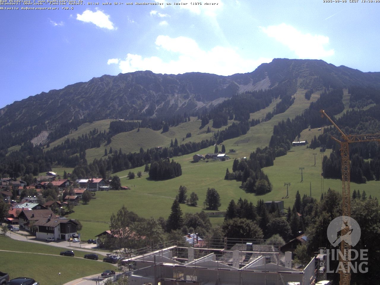 Archiv Foto Webcam Sicht vom Kinderhotel Oberjoch aus auf das Skigebiet gegenüber