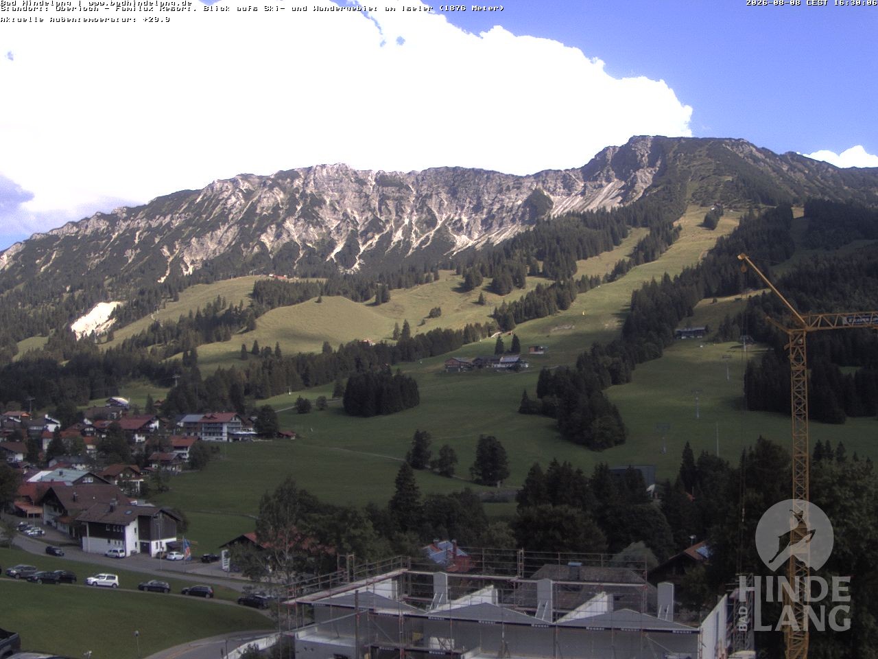 Archiv Foto Webcam Sicht vom Kinderhotel Oberjoch aus auf das Skigebiet gegenüber