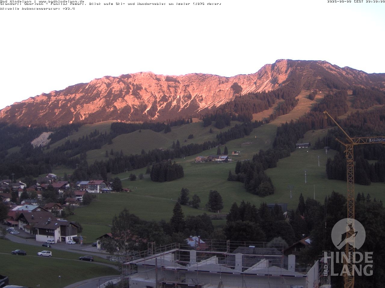Archiv Foto Webcam Sicht vom Kinderhotel Oberjoch aus auf das Skigebiet gegenüber