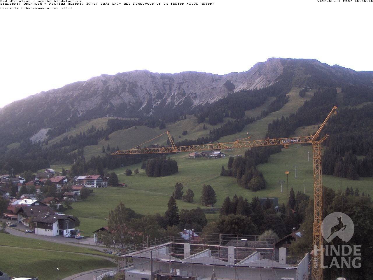 Archiv Foto Webcam Sicht vom Kinderhotel Oberjoch aus auf das Skigebiet gegenüber