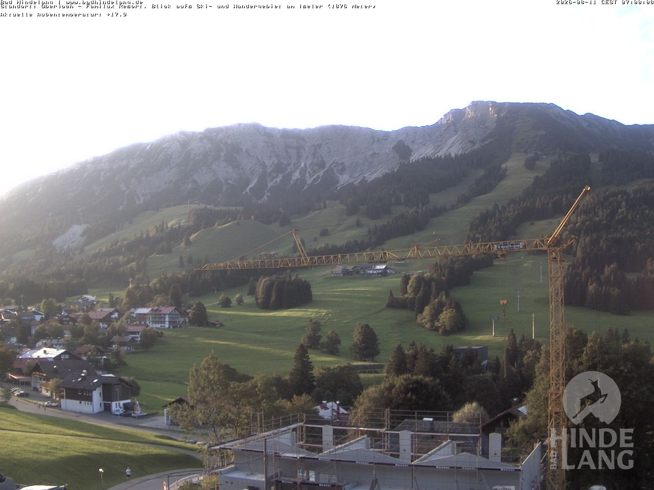 Archiv Foto Webcam Sicht vom Kinderhotel Oberjoch aus auf das Skigebiet gegenüber