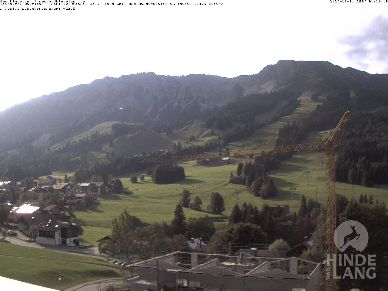 Archiv Foto Webcam Sicht vom Kinderhotel Oberjoch aus auf das Skigebiet gegenüber