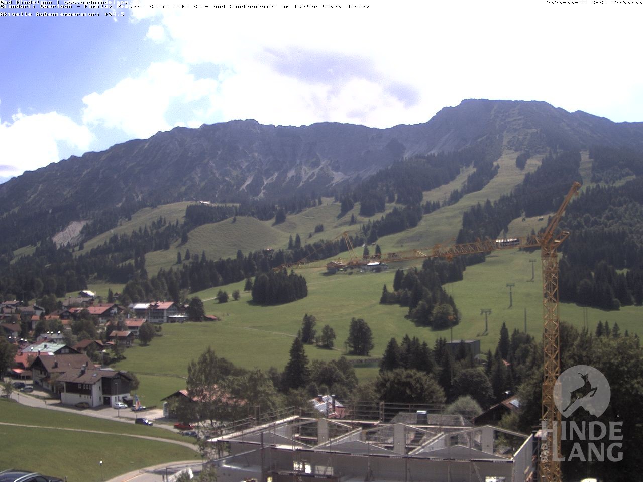 Archiv Foto Webcam Sicht vom Kinderhotel Oberjoch aus auf das Skigebiet gegenüber