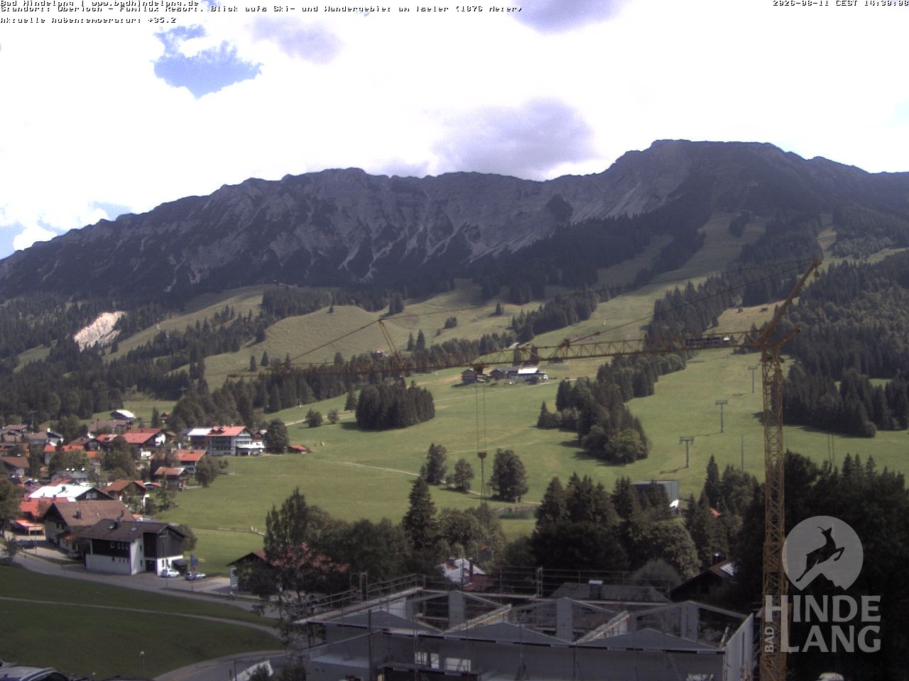 Archiv Foto Webcam Sicht vom Kinderhotel Oberjoch aus auf das Skigebiet gegenüber