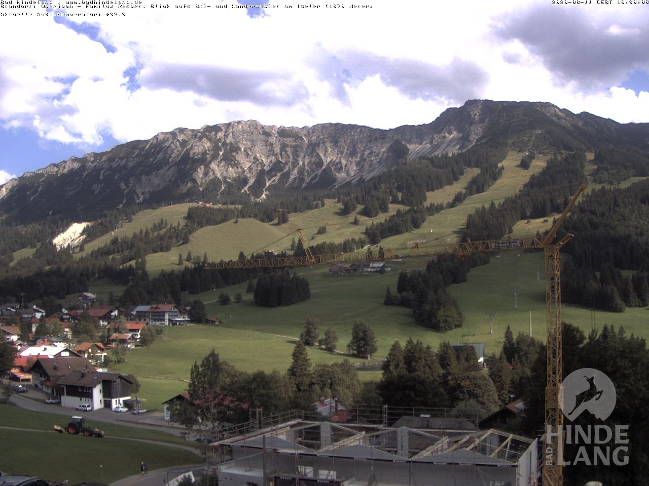 Archiv Foto Webcam Sicht vom Kinderhotel Oberjoch aus auf das Skigebiet gegenüber