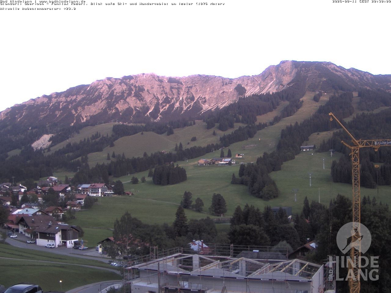 Archiv Foto Webcam Sicht vom Kinderhotel Oberjoch aus auf das Skigebiet gegenüber