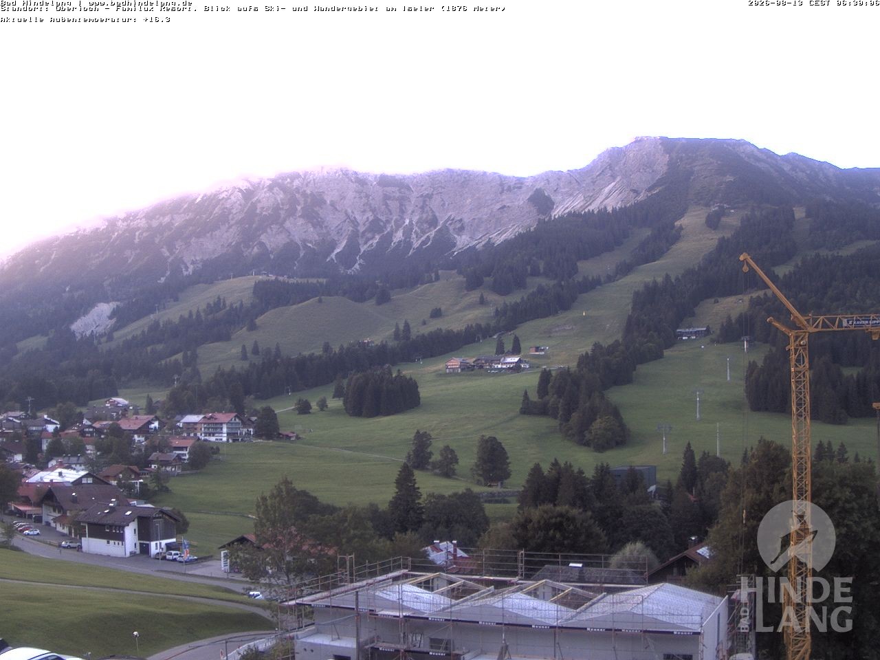 Archiv Foto Webcam Sicht vom Kinderhotel Oberjoch aus auf das Skigebiet gegenüber