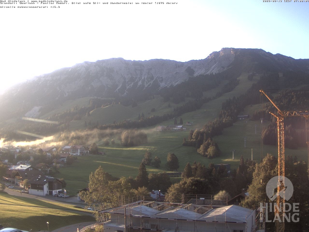 Archiv Foto Webcam Sicht vom Kinderhotel Oberjoch aus auf das Skigebiet gegenüber