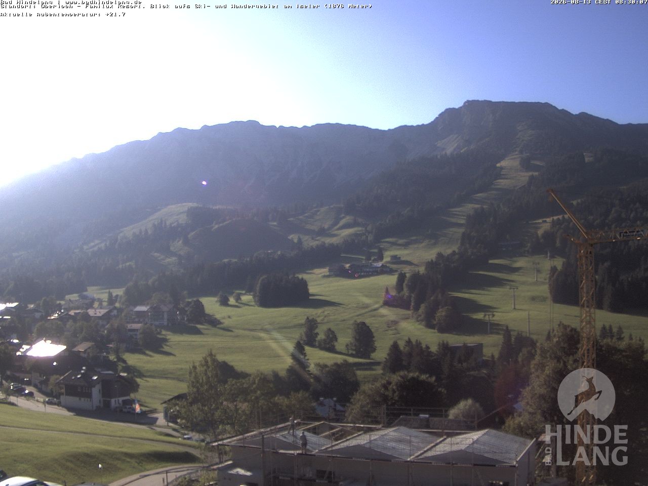 Archiv Foto Webcam Sicht vom Kinderhotel Oberjoch aus auf das Skigebiet gegenüber