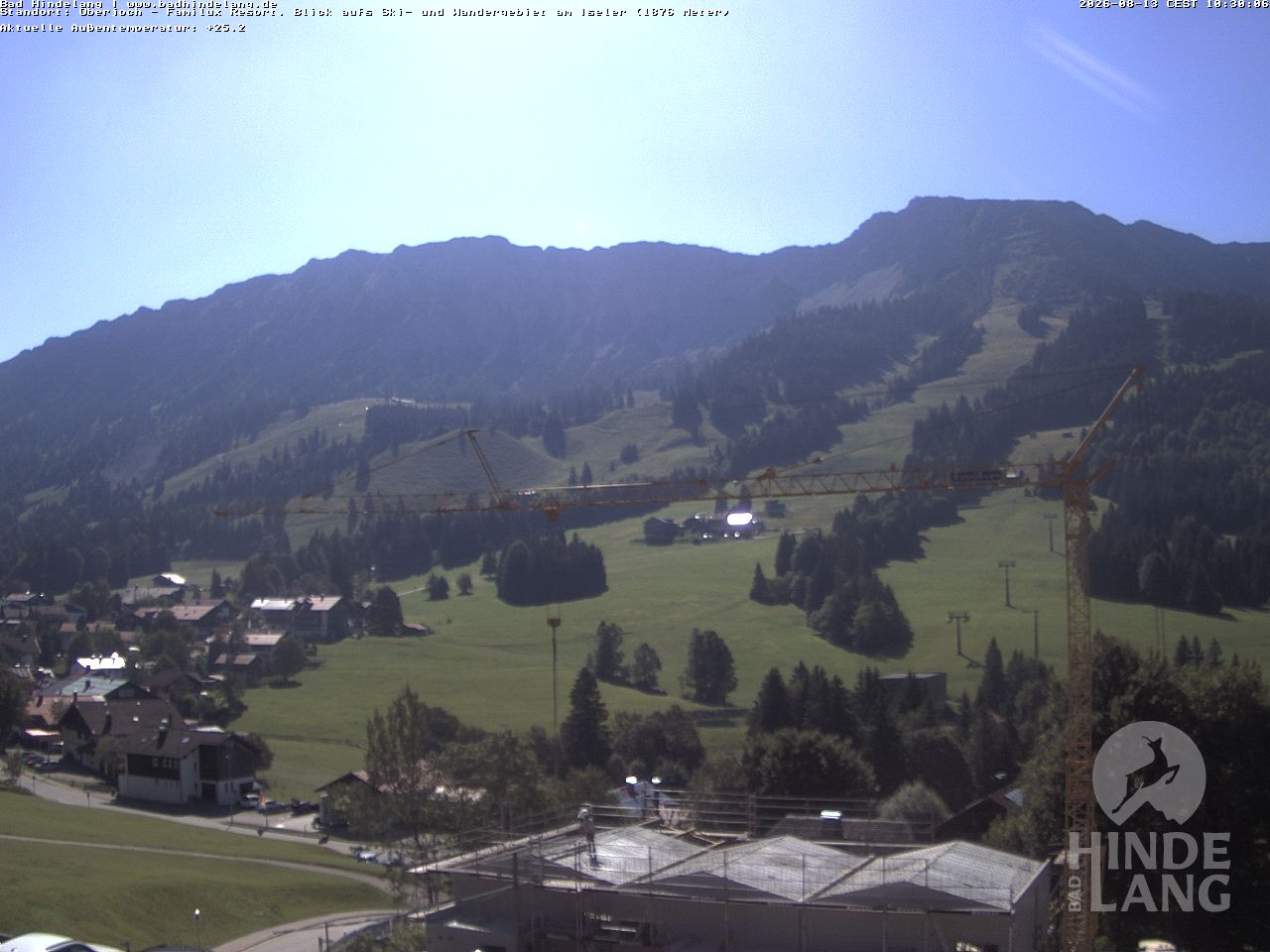 Archiv Foto Webcam Sicht vom Kinderhotel Oberjoch aus auf das Skigebiet gegenüber