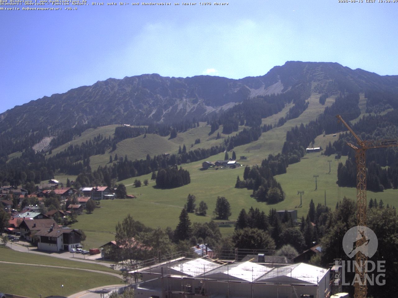 Archiv Foto Webcam Sicht vom Kinderhotel Oberjoch aus auf das Skigebiet gegenüber