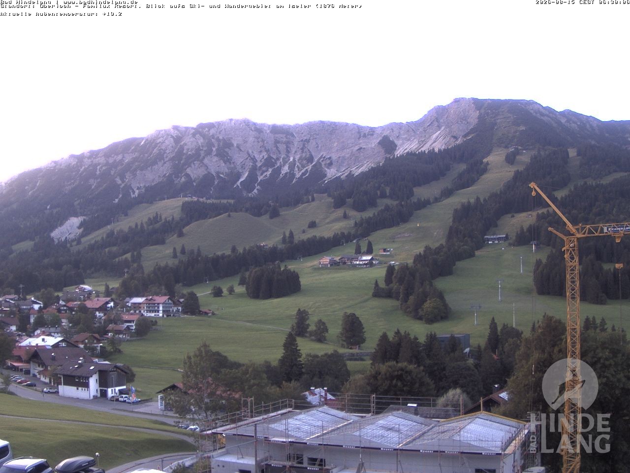 Archived image Webcam View of the kids hotel Oberjoch at the slopes in front