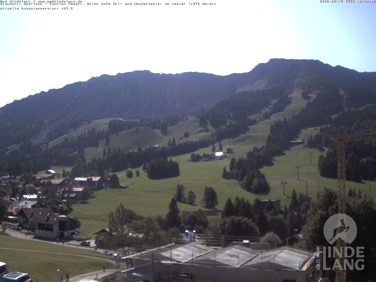 Archived image Webcam View of the kids hotel Oberjoch at the slopes in front