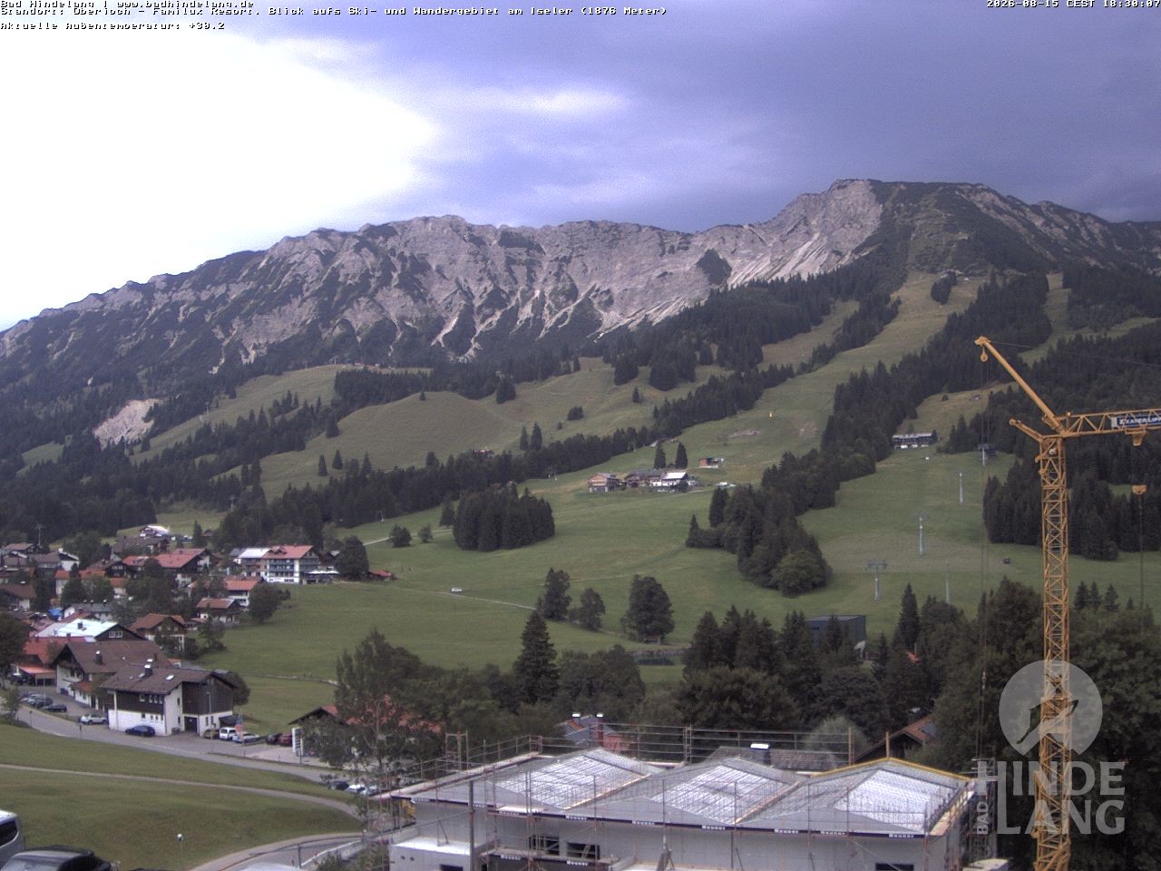 Archived image Webcam View of the kids hotel Oberjoch at the slopes in front