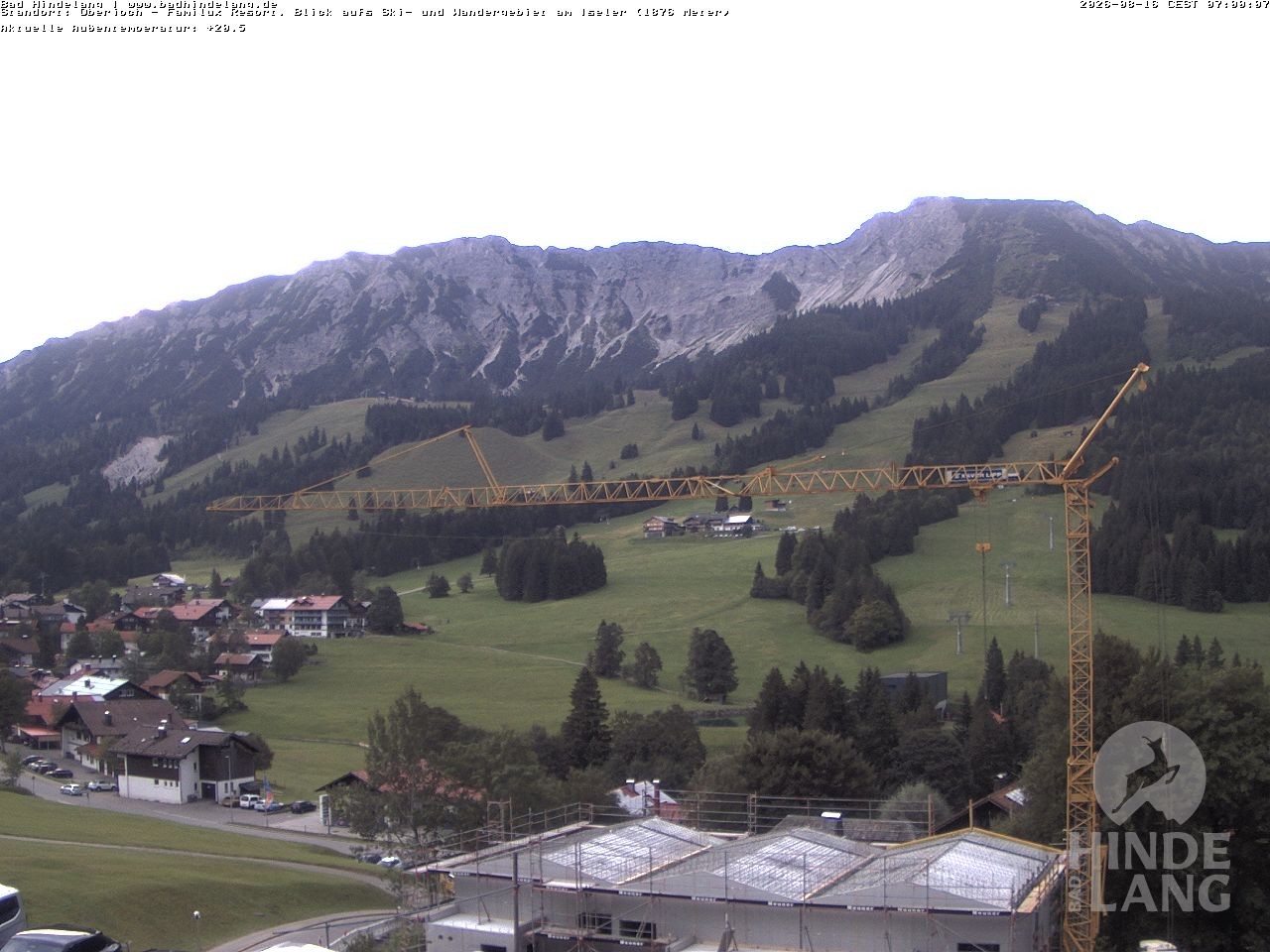 Archiv Foto Webcam Sicht vom Kinderhotel Oberjoch aus auf das Skigebiet gegenüber