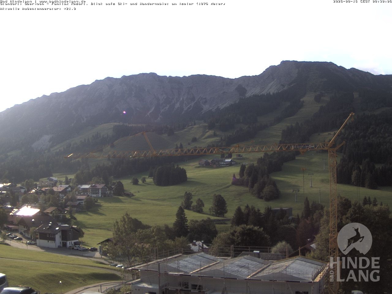 Archiv Foto Webcam Sicht vom Kinderhotel Oberjoch aus auf das Skigebiet gegenüber