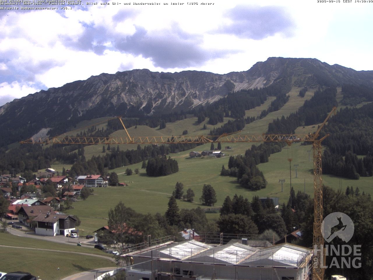 Archiv Foto Webcam Sicht vom Kinderhotel Oberjoch aus auf das Skigebiet gegenüber