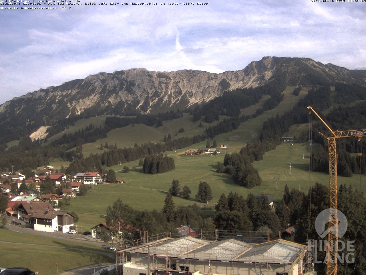 Archiv Foto Webcam Sicht vom Kinderhotel Oberjoch aus auf das Skigebiet gegenüber