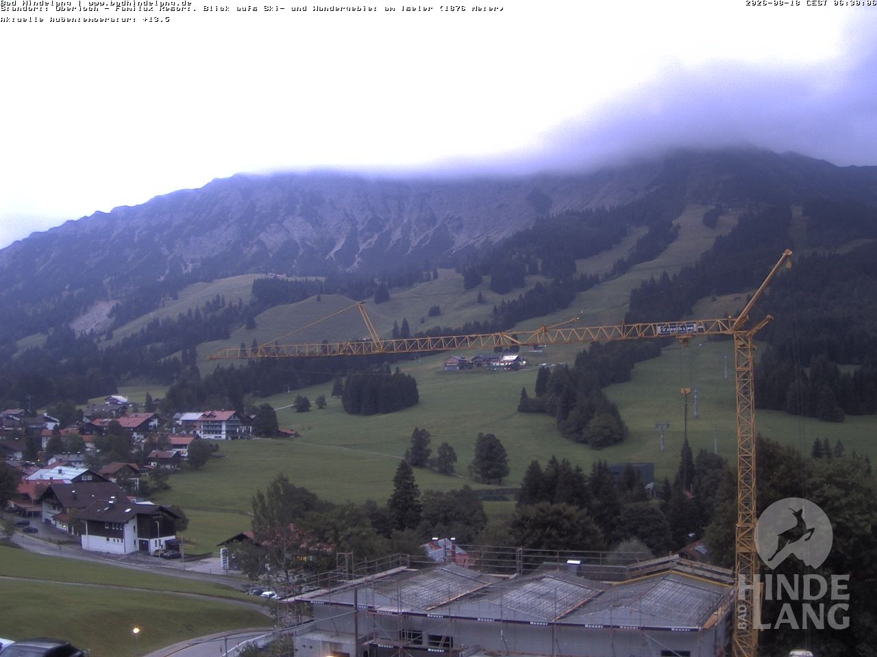 Archived image Webcam View of the kids hotel Oberjoch at the slopes in front