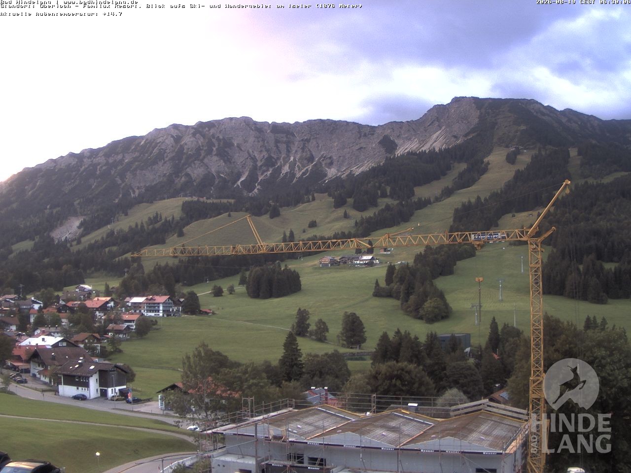 Archiv Foto Webcam Sicht vom Kinderhotel Oberjoch aus auf das Skigebiet gegenüber
