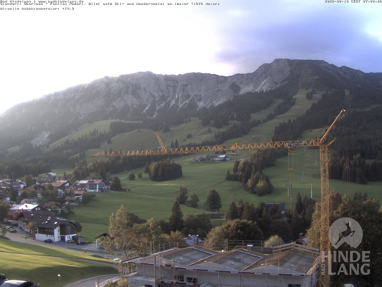 Archiv Foto Webcam Sicht vom Kinderhotel Oberjoch aus auf das Skigebiet gegenüber