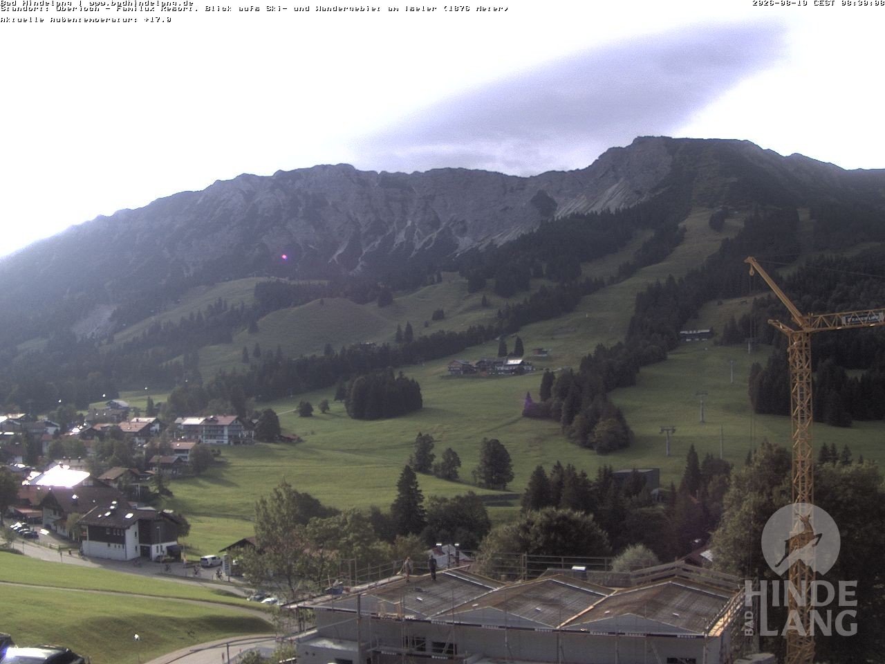 Archiv Foto Webcam Sicht vom Kinderhotel Oberjoch aus auf das Skigebiet gegenüber