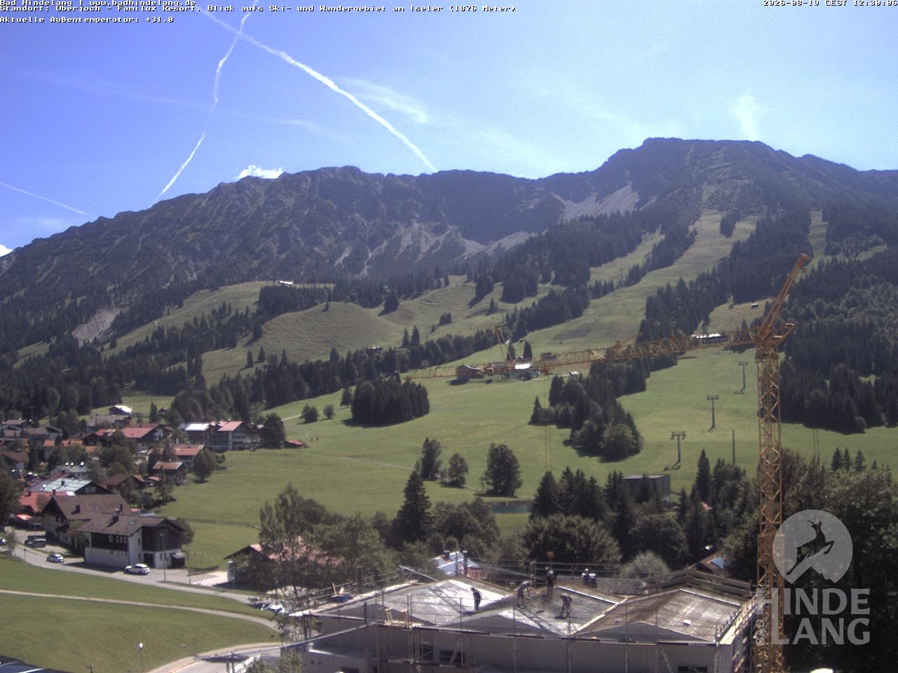 Archiv Foto Webcam Sicht vom Kinderhotel Oberjoch aus auf das Skigebiet gegenüber