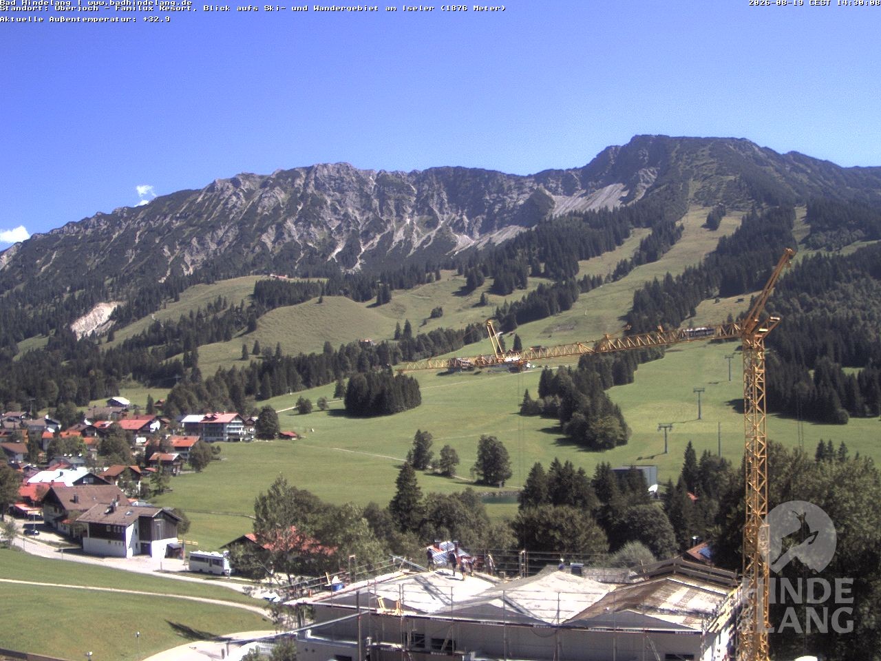 Archiv Foto Webcam Sicht vom Kinderhotel Oberjoch aus auf das Skigebiet gegenüber