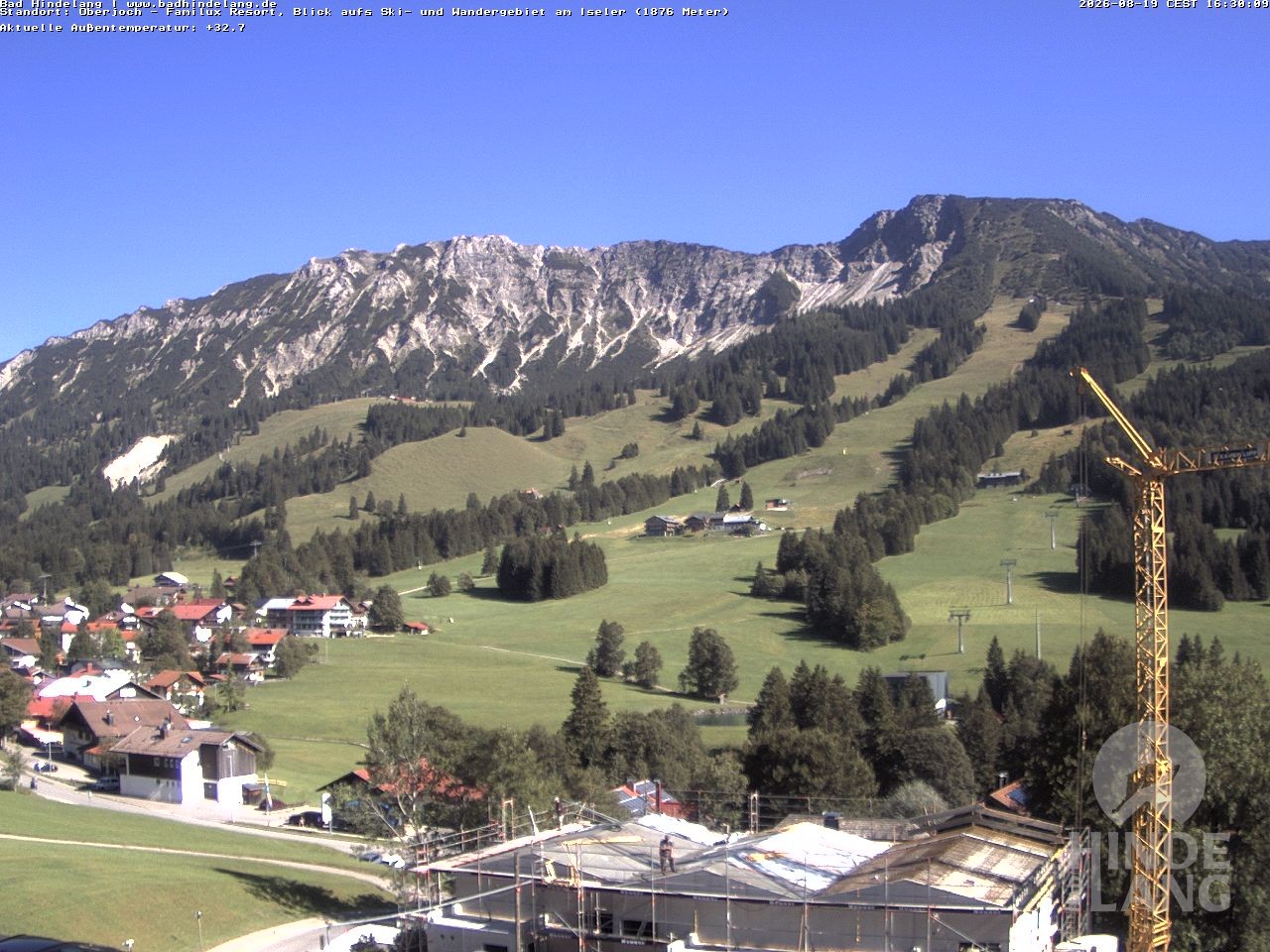 Archiv Foto Webcam Sicht vom Kinderhotel Oberjoch aus auf das Skigebiet gegenüber