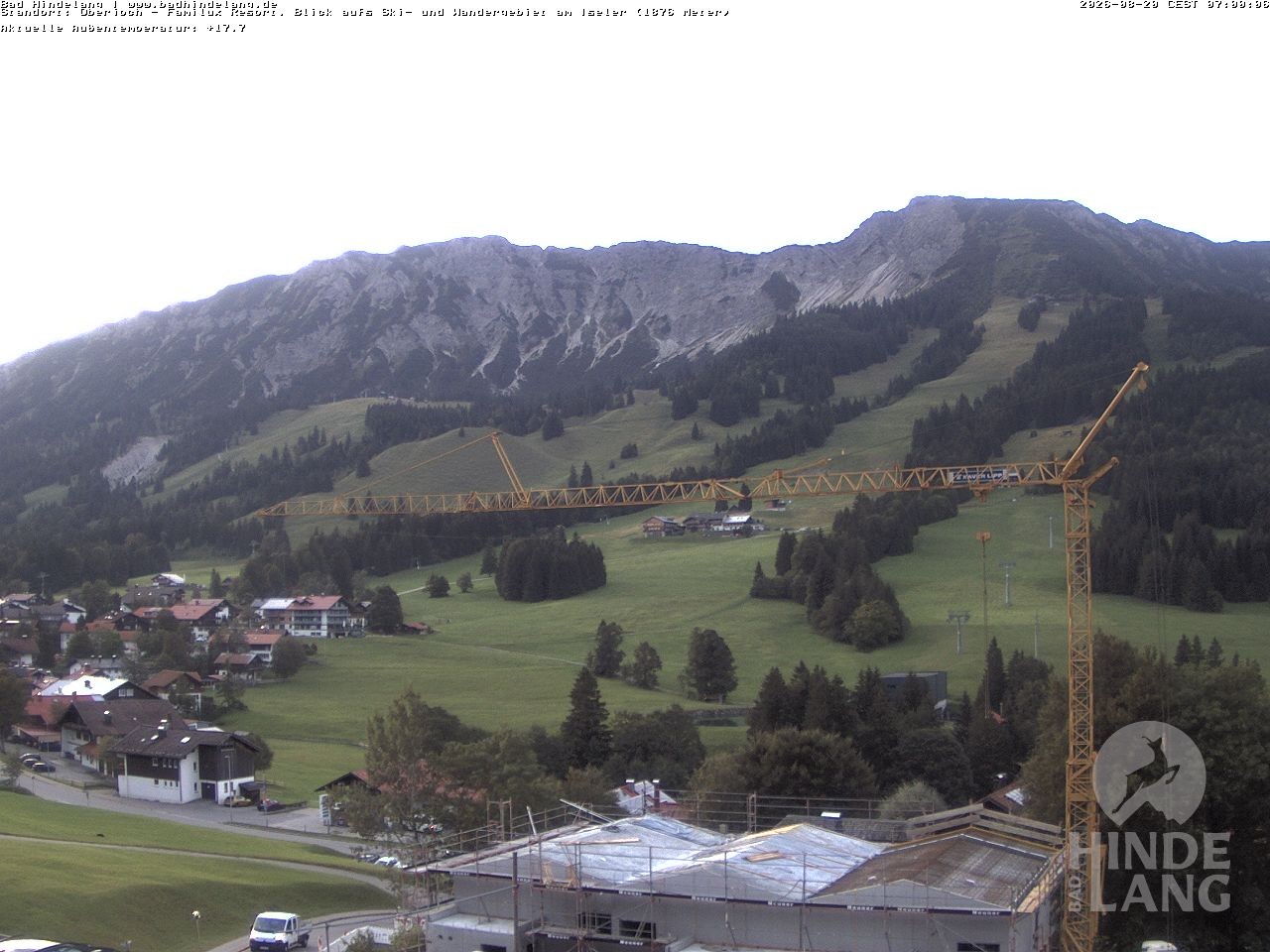 Archiv Foto Webcam Sicht vom Kinderhotel Oberjoch aus auf das Skigebiet gegenüber