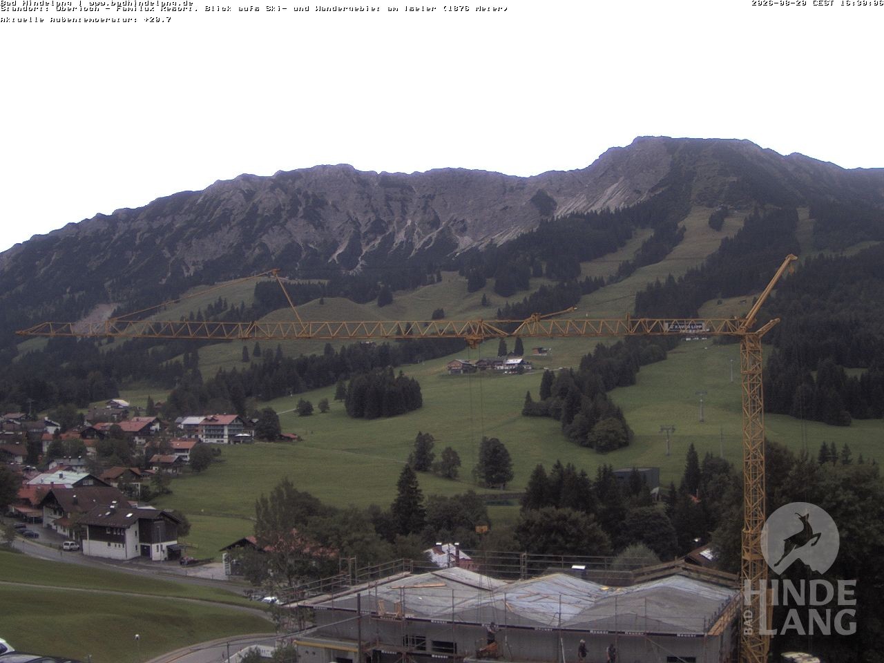 Archiv Foto Webcam Sicht vom Kinderhotel Oberjoch aus auf das Skigebiet gegenüber