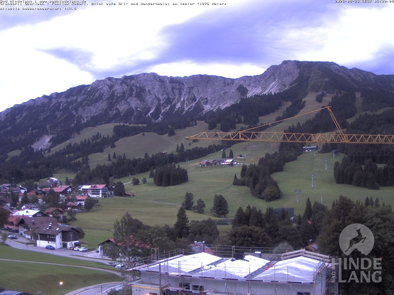 Archiv Foto Webcam Sicht vom Kinderhotel Oberjoch aus auf das Skigebiet gegenüber