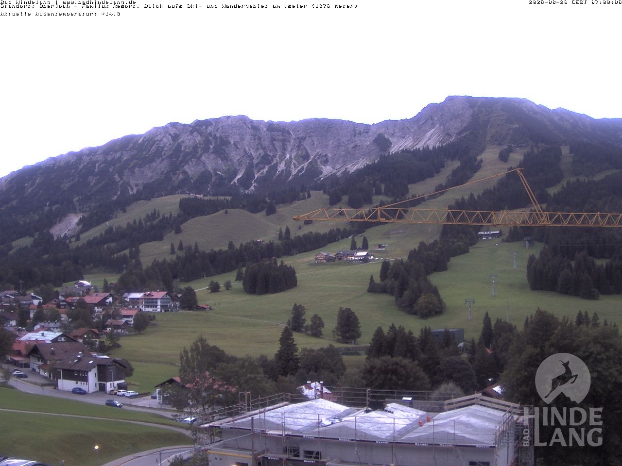 Archiv Foto Webcam Sicht vom Kinderhotel Oberjoch aus auf das Skigebiet gegenüber