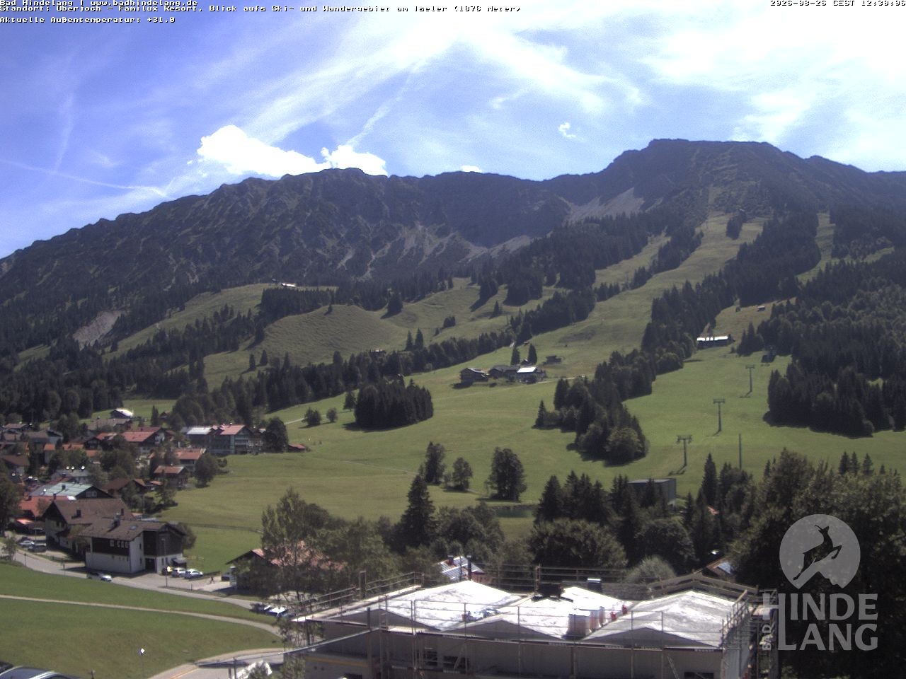 Archived image Webcam View of the kids hotel Oberjoch at the slopes in front