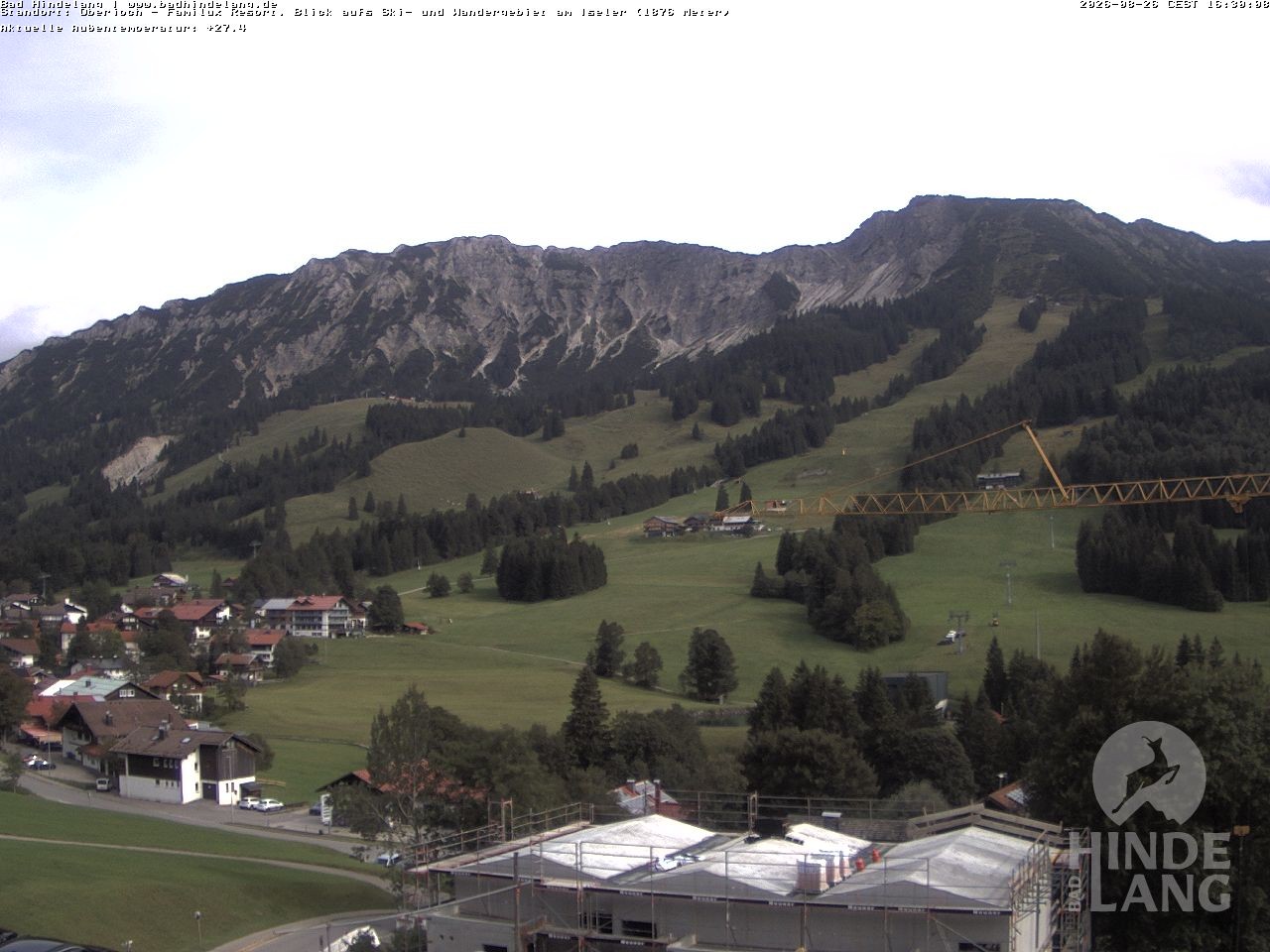 Archived image Webcam View of the kids hotel Oberjoch at the slopes in front