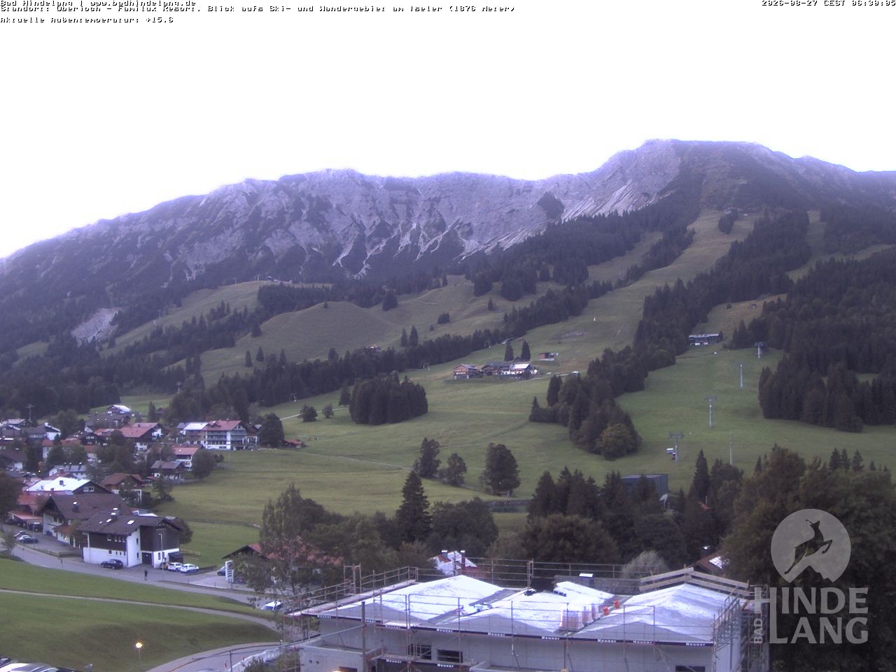 Archiv Foto Webcam Sicht vom Kinderhotel Oberjoch aus auf das Skigebiet gegenüber
