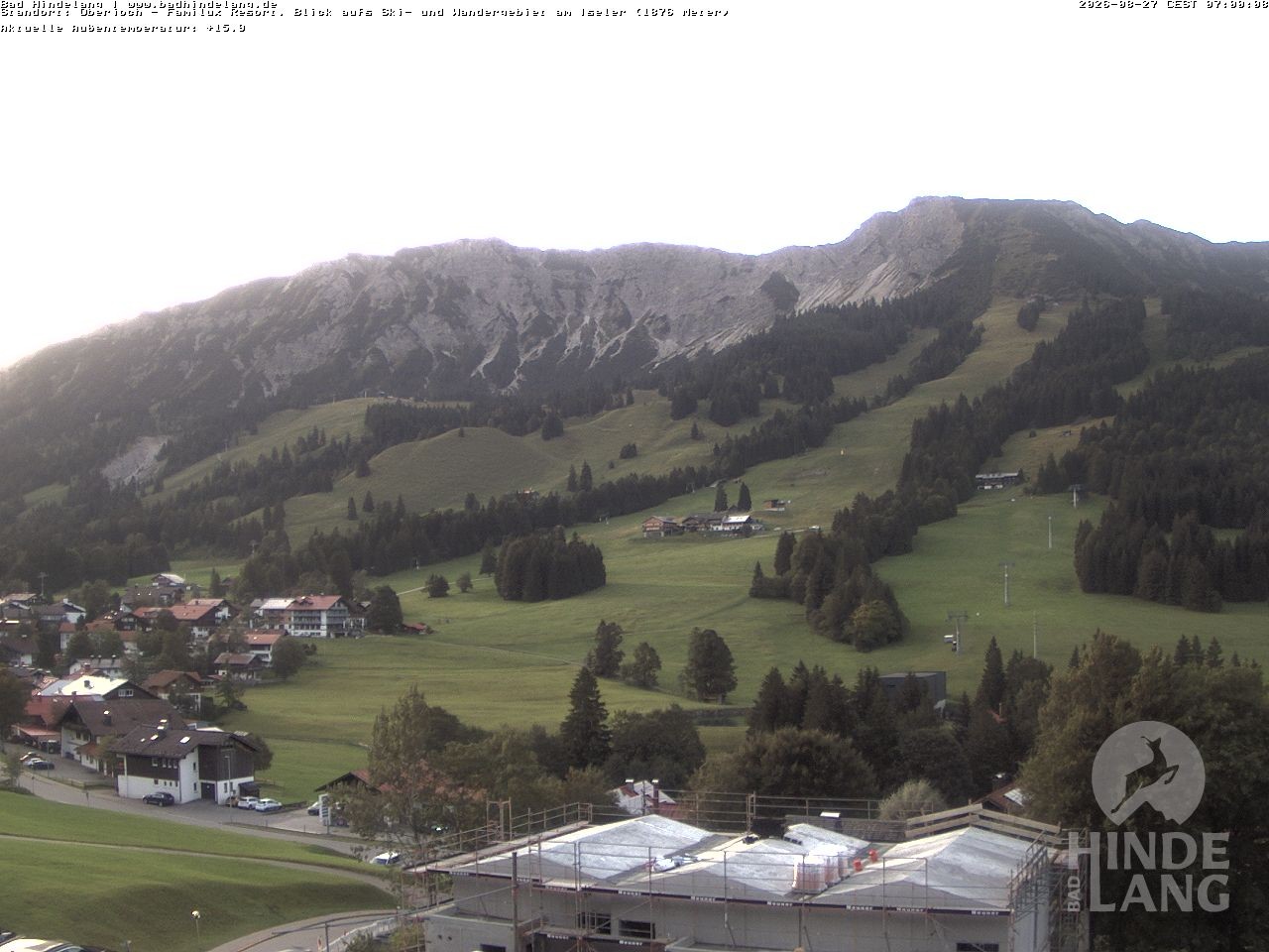 Archiv Foto Webcam Sicht vom Kinderhotel Oberjoch aus auf das Skigebiet gegenüber