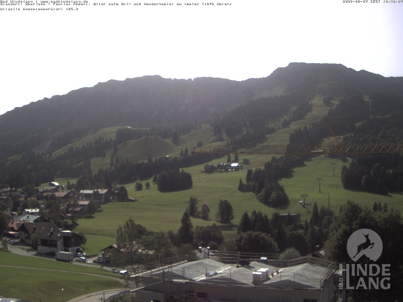 Archiv Foto Webcam Sicht vom Kinderhotel Oberjoch aus auf das Skigebiet gegenüber