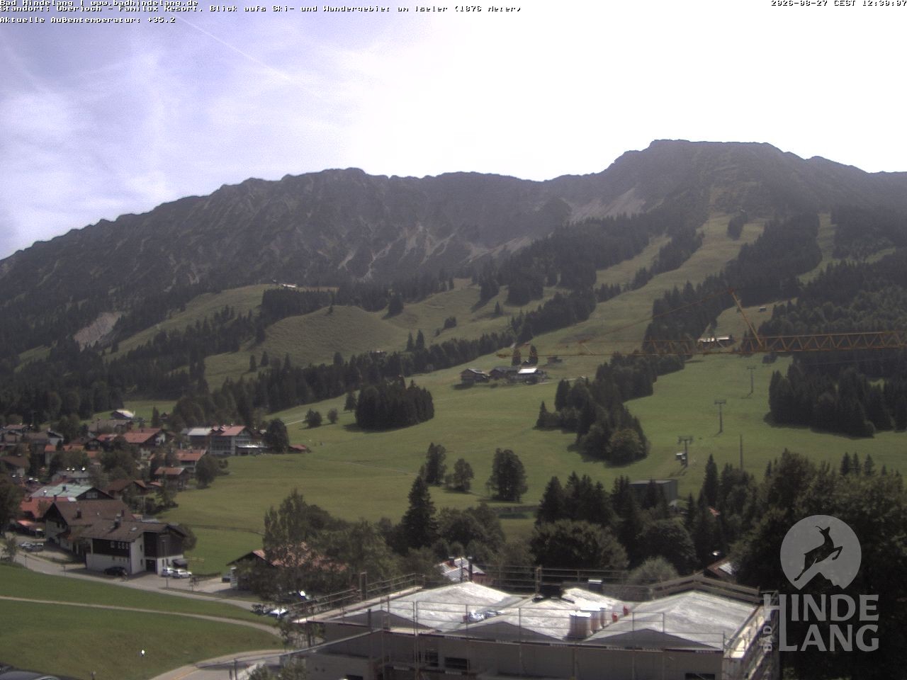Archiv Foto Webcam Sicht vom Kinderhotel Oberjoch aus auf das Skigebiet gegenüber