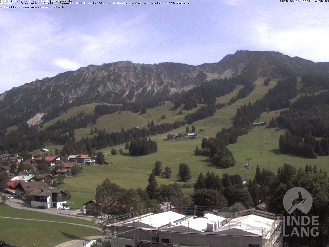Archiv Foto Webcam Sicht vom Kinderhotel Oberjoch aus auf das Skigebiet gegenüber