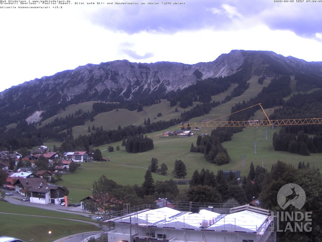 Archiv Foto Webcam Sicht vom Kinderhotel Oberjoch aus auf das Skigebiet gegenüber