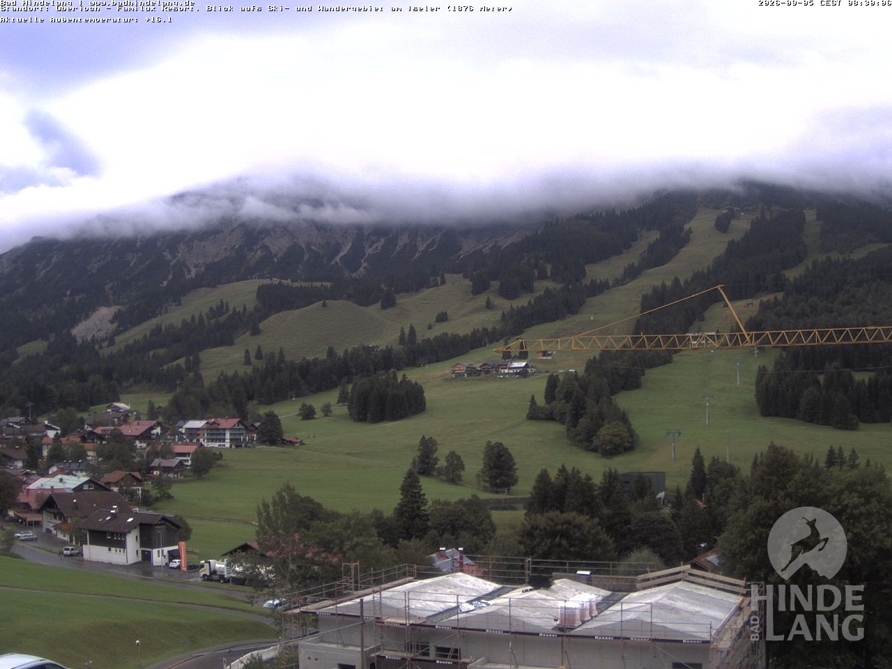 Archiv Foto Webcam Sicht vom Kinderhotel Oberjoch aus auf das Skigebiet gegenüber