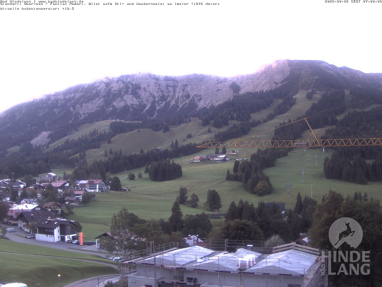 Archiv Foto Webcam Sicht vom Kinderhotel Oberjoch aus auf das Skigebiet gegenüber