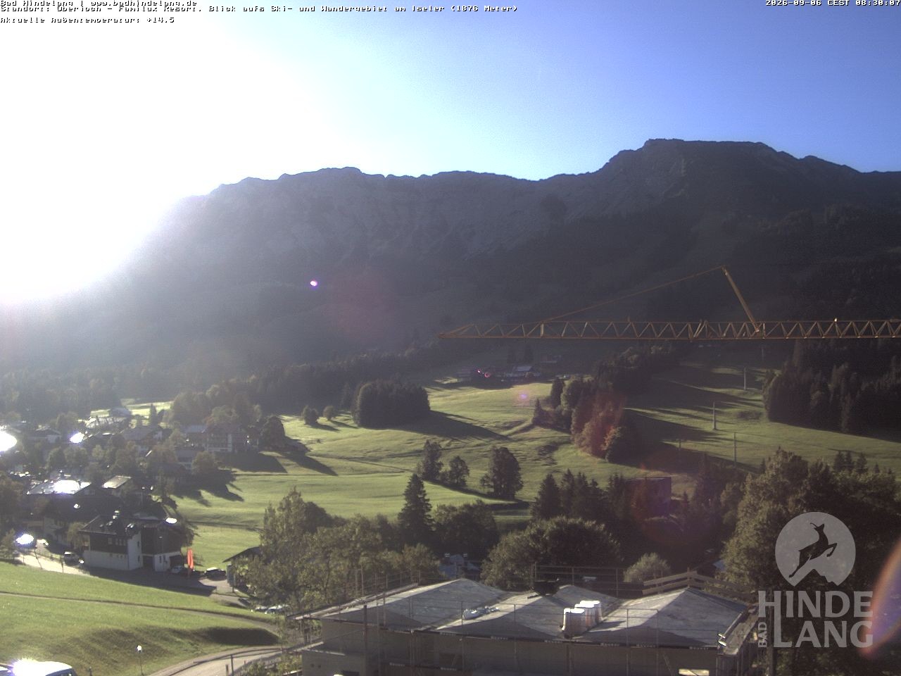 Archiv Foto Webcam Sicht vom Kinderhotel Oberjoch aus auf das Skigebiet gegenüber