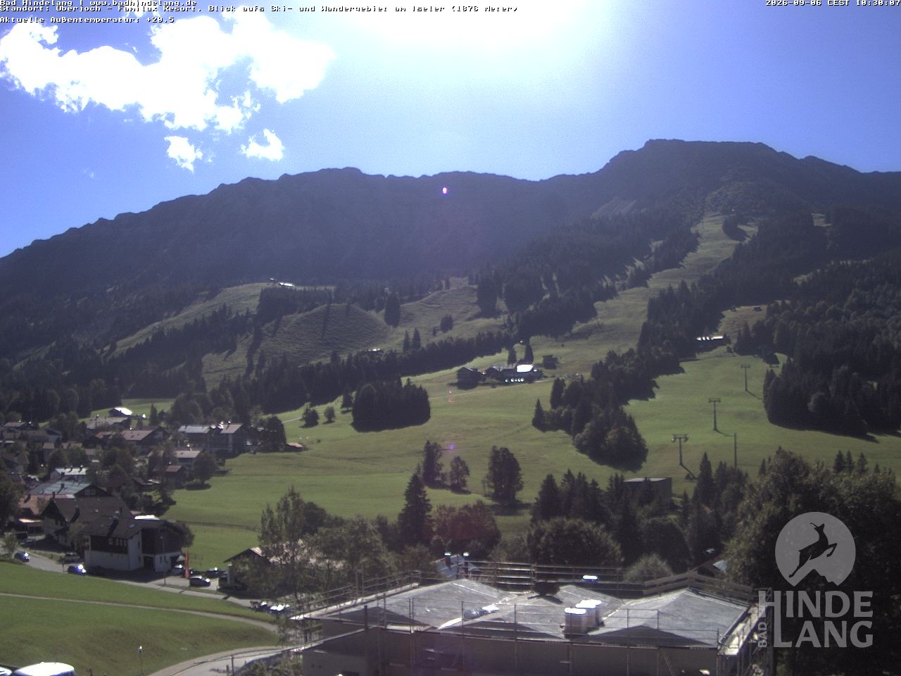 Archiv Foto Webcam Sicht vom Kinderhotel Oberjoch aus auf das Skigebiet gegenüber