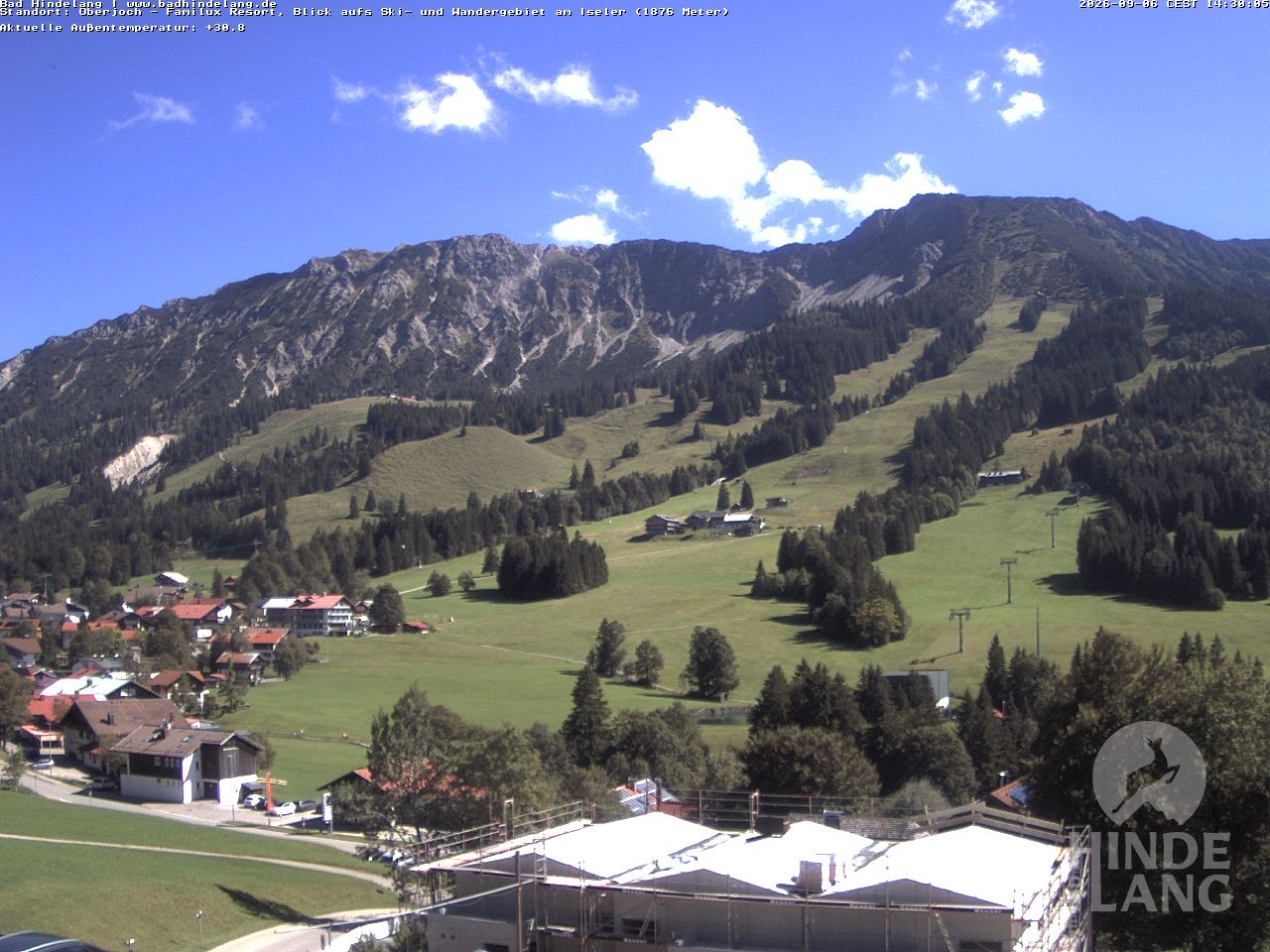 Archiv Foto Webcam Sicht vom Kinderhotel Oberjoch aus auf das Skigebiet gegenüber