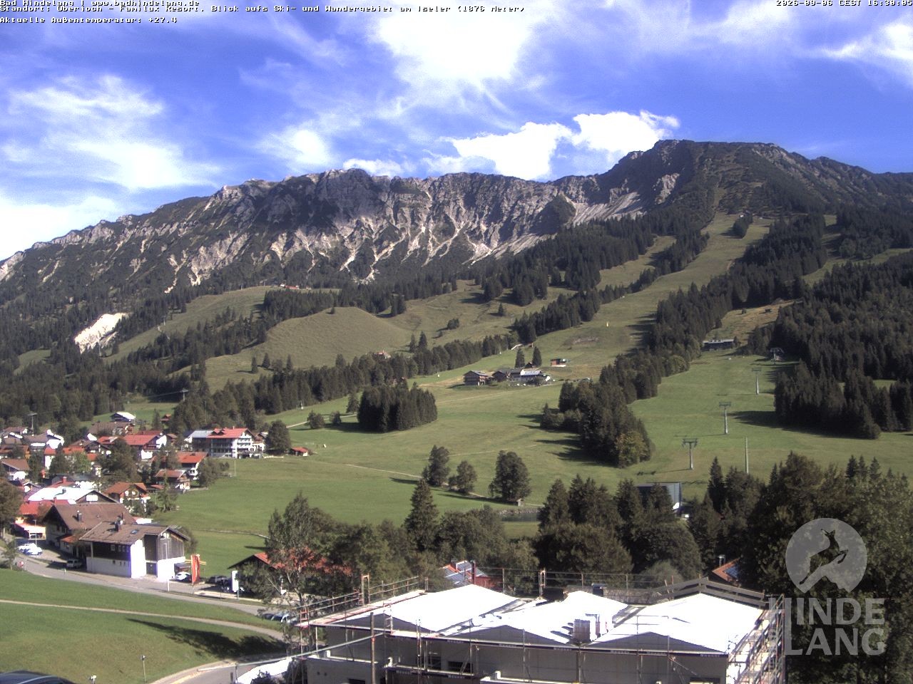 Archiv Foto Webcam Sicht vom Kinderhotel Oberjoch aus auf das Skigebiet gegenüber