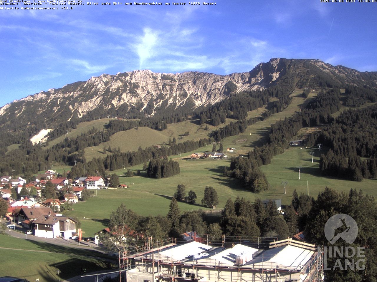 Archiv Foto Webcam Sicht vom Kinderhotel Oberjoch aus auf das Skigebiet gegenüber
