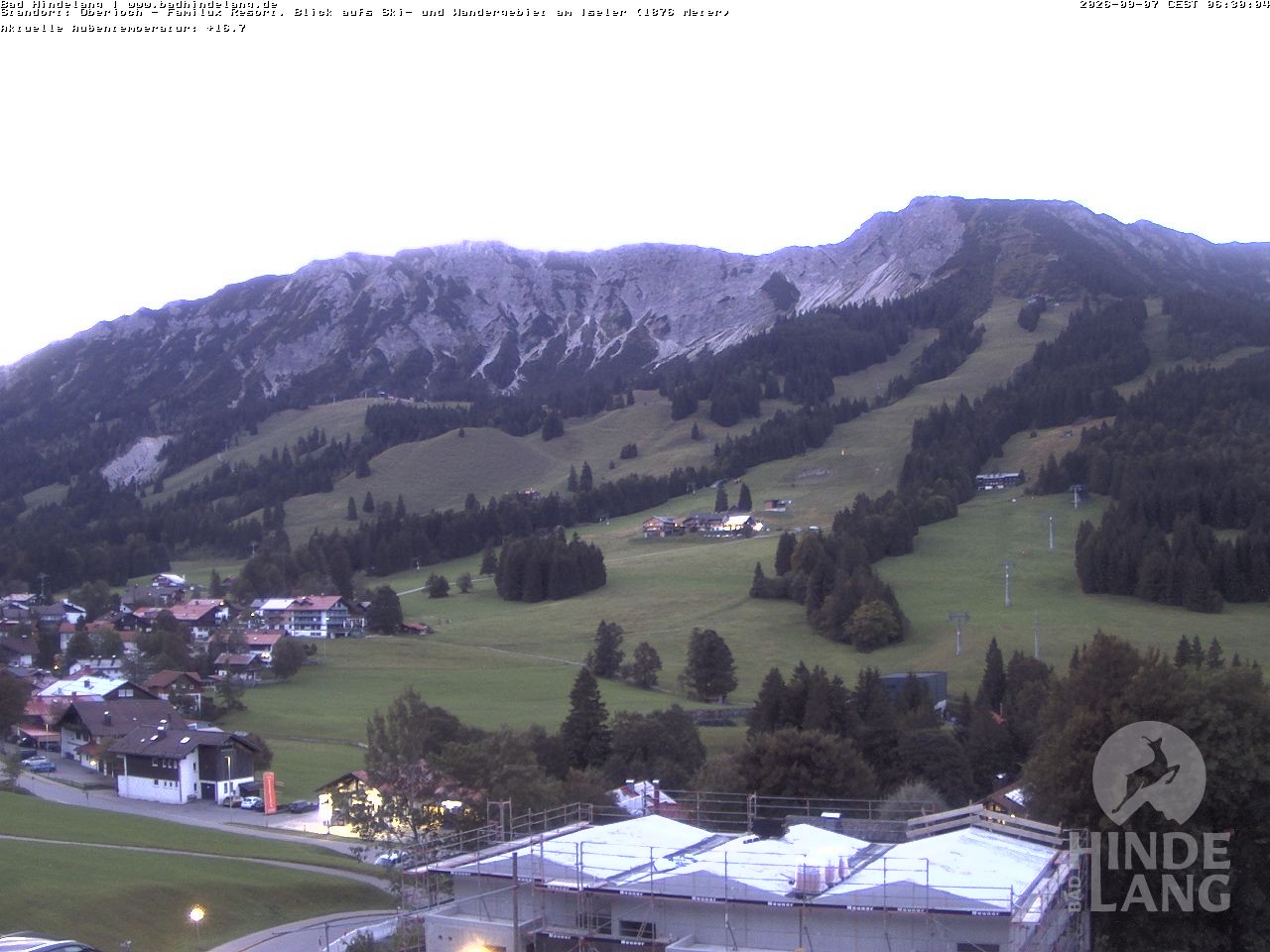 Archiv Foto Webcam Sicht vom Kinderhotel Oberjoch aus auf das Skigebiet gegenüber